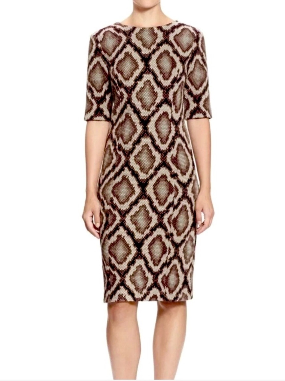 Pink Tartan Snakeskin Midi Dress